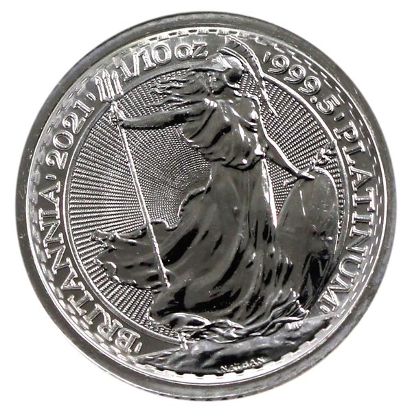 2021 Great Britain 10 Pounds 1/10oz .9995 Fine Platinum Britannia (Tax Exempt)