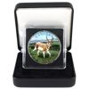 Image 1 : 2013 1oz Wildlife Series - Antelope Professionally Coloured Fine Silver Coin Encapsulated in Display