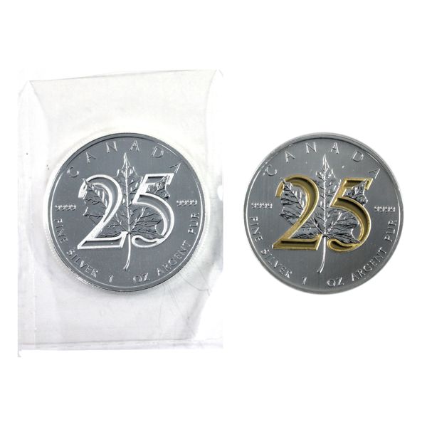 2013 Canada 1oz 25th Anniversary of the SML .9999 Fine Silver Coins. 2pcs (Tax Exempt)