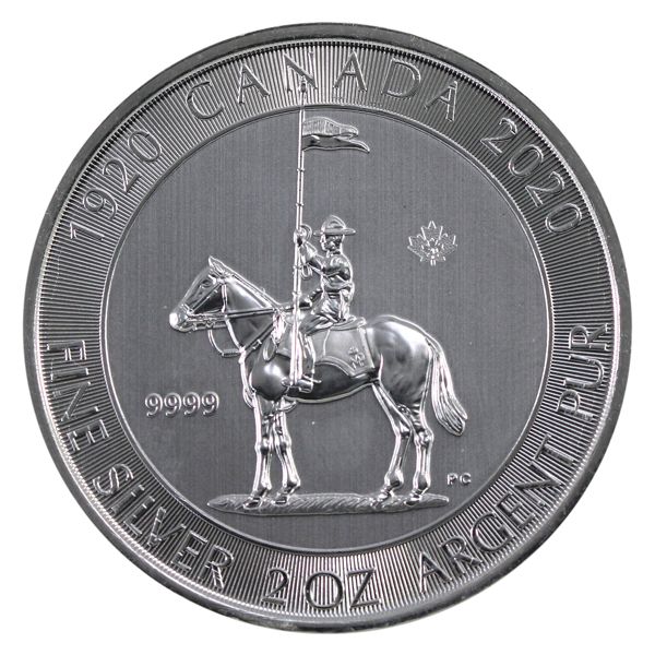 2020 Canada $10 2oz Royal Canadian Mounted Police .9999 Fine Silver Coin in Capsule (Tax Exempt)