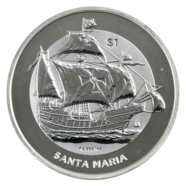 2022 British Virgin Islands $1 1oz Santa Maria Commemorative Fine Silver Coin (Tax Exempt)