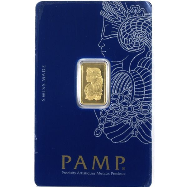 Pamp Suisse 2.5g .9999 Fine Gold Bar in Hard Plastic Certificate (Tax Exempt)