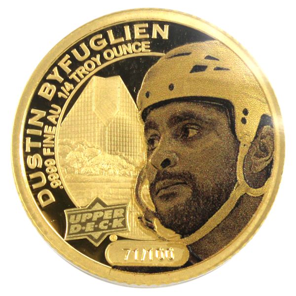 Scarce! 2017 Cook Islands $25 Upper Deck Grandeur NHL Series - Dustin Byfuglien 1/4oz Fine Gold Coin