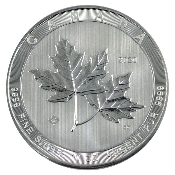 2020 Canada $50 Magnificent Maple Leaves 10oz .9999 Fine Silver Coin (Tax Exempt)
