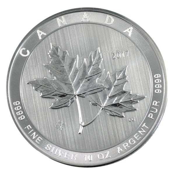 2017 Canada $50 Magnificent Maple Leaves 10oz .9999 Fine Silver Coin (Tax Exempt)