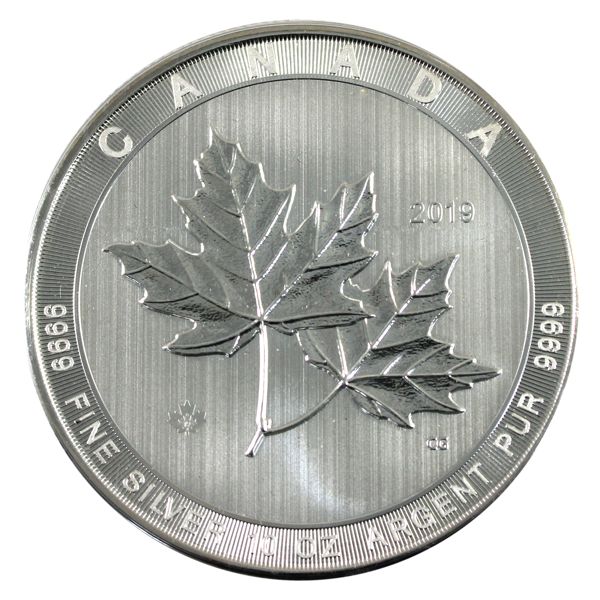 2019 Canada $50 Magnificent Maple Leaves 10oz .9999 Fine Silver Coin (Tax Exempt)