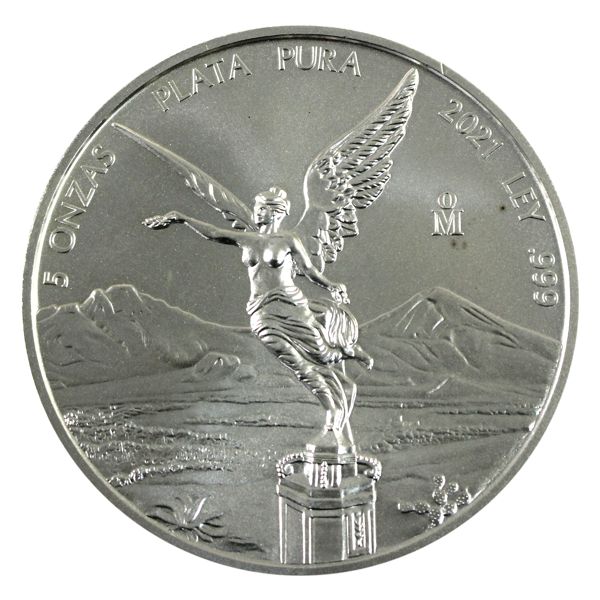 2021 Mexico 5oz .999 Fine Silver Libertad (TAX Exempt)