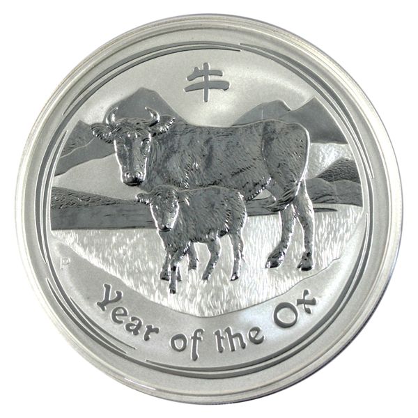 2009 Australia $8 Year of the Ox 5oz .999 Fine Silver (Tax Exempt) 