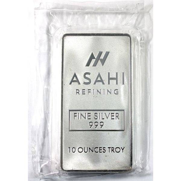 10oz Asahi .999 Fine Silver Bar (Tax Exempt)