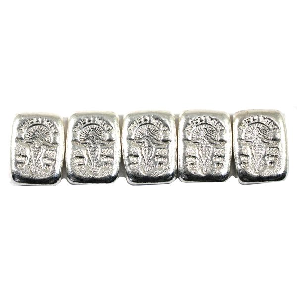 1oz Pheli Mint .999 Fine Silver Bars. 5pcs. (Tax Exempt) 