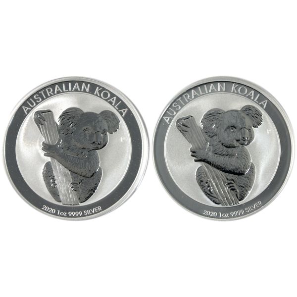 2020 Australian Koala 1oz .9999 Fine Silver Coins. 2pcs. (Tax Exempt) 
