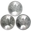 Image 1 : 2020, 2021 & 2022 Canada $5 1oz .9999 Silver Maple Leaf Coins. 3pcs. (Tax Exempt)