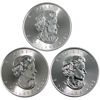 Image 2 : 2020, 2021 & 2022 Canada $5 1oz .9999 Silver Maple Leaf Coins. 3pcs. (Tax Exempt)
