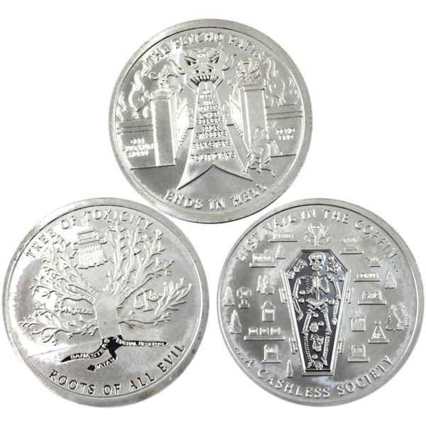 Chautauqua Silver Works Original Toxic Series 1oz .999 Silver Rounds. 3pcs. (Tax Exempt)