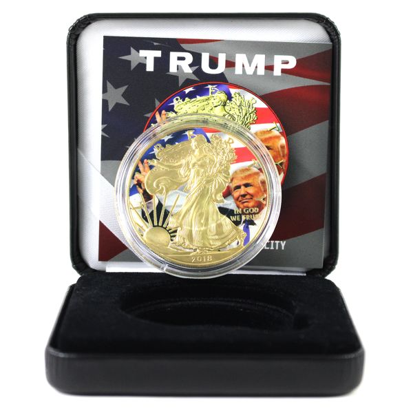 2018 USA $1 American Eagle - Trump with Gold Plating (Tax Exempt)