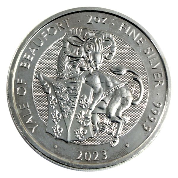 2023 Great Britain 5-Pound Royal Tudor Beasts: The Yale of Beaufort 2oz .9999 Silver (Tax Exempt)