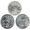 Image 1 : Lot of 3x 1oz 2021-2022 World Fine Silver Coins. 3pcs. (Tax Exempt)