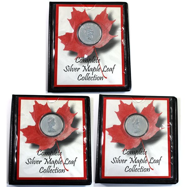 1988, 1989 & 1990 Canada $5 1oz SML Coins Issued by the First Commemorative Mint. 3pcs. (Tax Exempt)