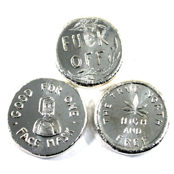 Beaver Bullion 1oz .999 Fine Silver Rounds. 3pcs. (Tax Exempt)