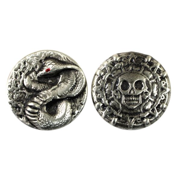 Beaver Bullion Day of the Dead & Cobra w/ Enamel Eye 3oz .999 Silver Rounds. 2pcs. (Tax Exempt) 