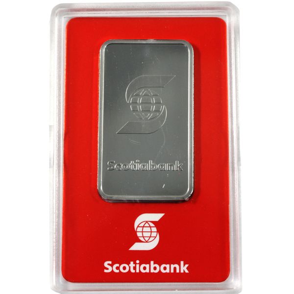 1oz .9995 Pure Scotiabank Platinum Bar Sealed in Assay Card/Certificate (Tax Exempt)