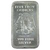 Image 2 : 5oz .999 Fine Silver Aztec Calendar Cuauhtemoc Rare Silver Bar. (Tax Exempt)