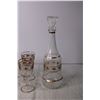 Image 2 : Vintage Glass Decanter w/ Matching Glasses