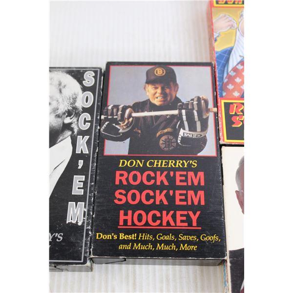 5) Misc. Don Cherry VHS Tapes, Labatt Blue NHL Video Volume 1 and