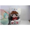 Image 3 : (3) Stuffed Toys - Hello Kitty - WYF Polar Bear - Squish Mallow Bunny