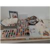 Image 1 : Huge Lot of Cross Stitch supplies. DMC floss & cases, Demask & new material, patterns, towels, etc