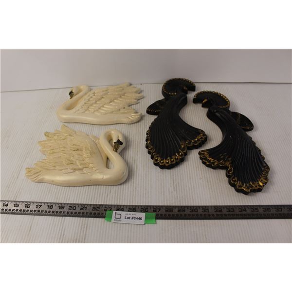 (2) Favorware Black Birds Wall Art, (2) Swan Wall Art