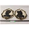 Image 1 : (2) Plasterware French Man and Woman Wall Art