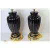 Image 4 : (2) Ceramic Black Lamps (working)