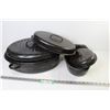 Image 1 : (2) Granite Ware Oval Roasting Pans - Extra Lid