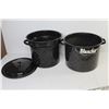 Image 2 : Granite Ware Double Cooker Blancher - Granite Ware Pot w/Lid