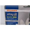Image 2 : Sylvania Stay-Lit (2) Sets of 100 White Lights (NIB)