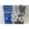 Image 3 : Sylvania Stay-Lit (2) Sets of 100 White Lights (NIB)