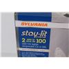 Image 2 : Sylvania Stay-Lit (2) Sets of 100 White Lights (NIB)