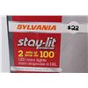 Image 2 : Sylvania Stay-Lit (2) Sets of 100 White Lights (NIB)