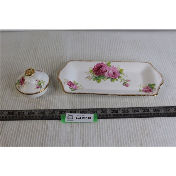 American Beauty by Royal Albert Teapot Lid with Serving Tray