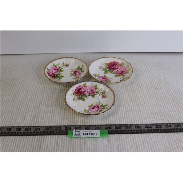 (3) American Beauty by Royal Albert Saucers