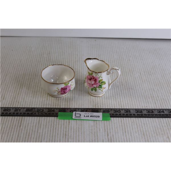 American Beauty by Royal Albert Cream and Sugar Holders