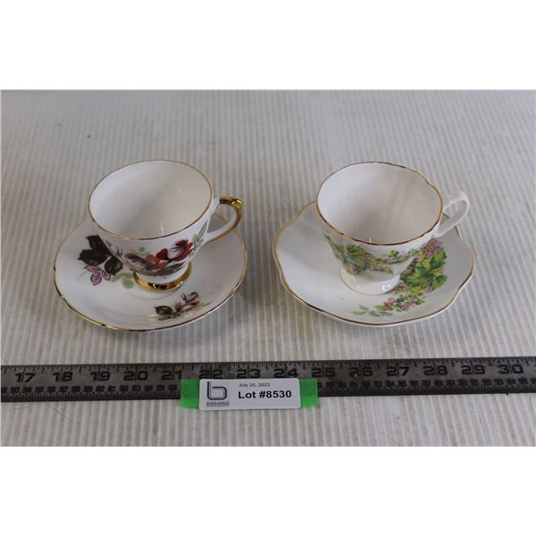 Delphine Teacup and Saucer, Royal Stuart Teacup and Saucer