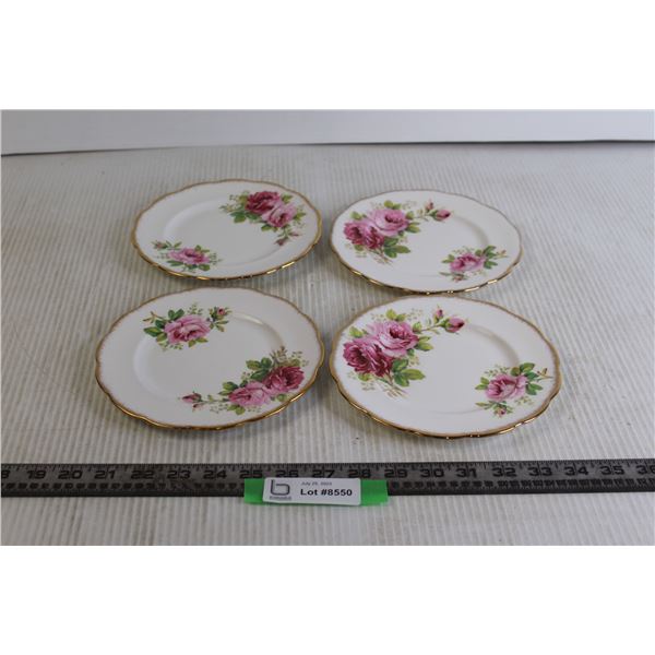 (4) American Beauty Royal Albert Plates (7.5 )