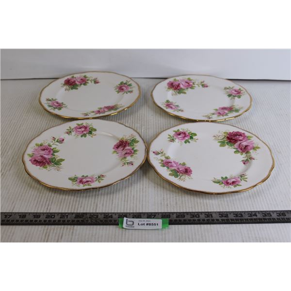 (4) American Beauty Royal Albert Plates (10.5")