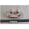 Image 1 : American Beauty Royal Albert Salt and Pepper Shakers, Small Serving Tray