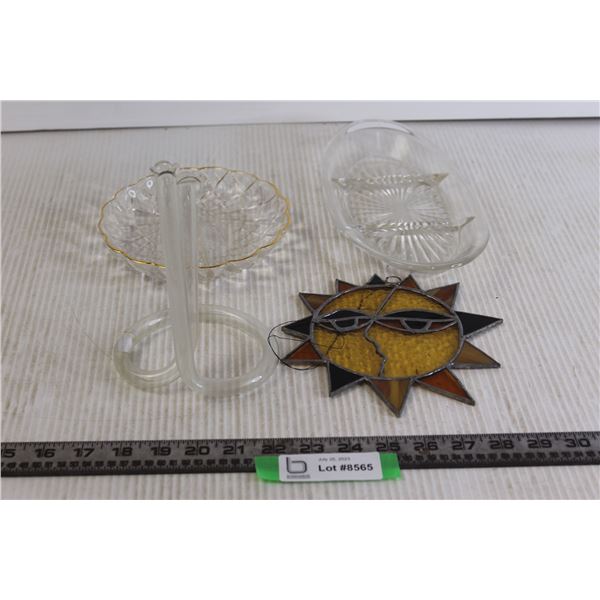 Bud Vase, Glass Dishes, Leaded Glass Decor