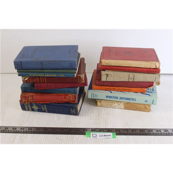 (15) Antique Schoolbooks