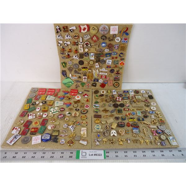 (3) Boards of Collector Travel Lapel Pins