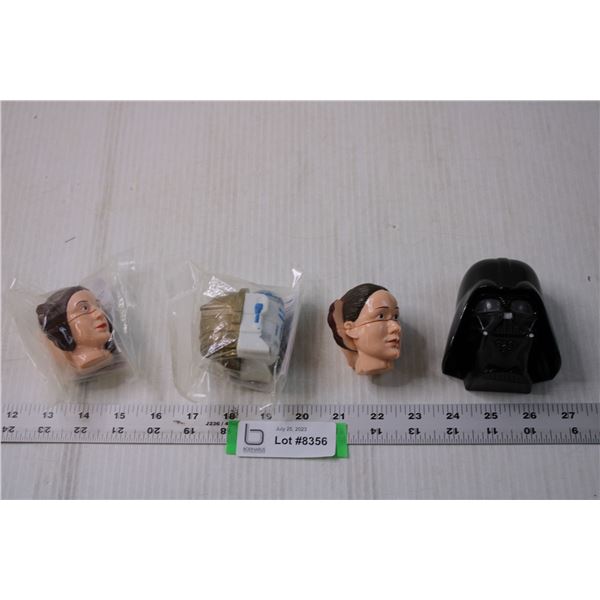 Darth Vader Head (Sound Maker) + (3) 2 Sided heads of Star wars